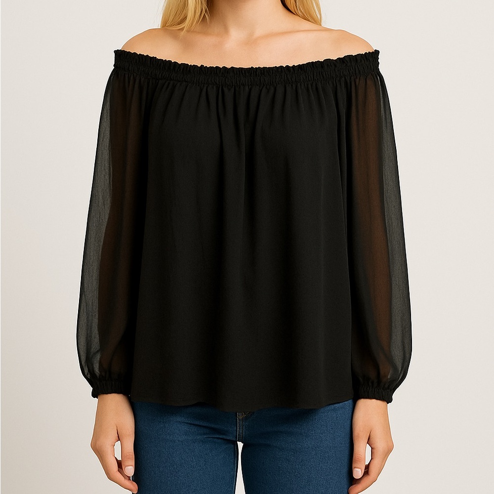 INC • Peasant Chiffon Blouse • NWOT • Size Large